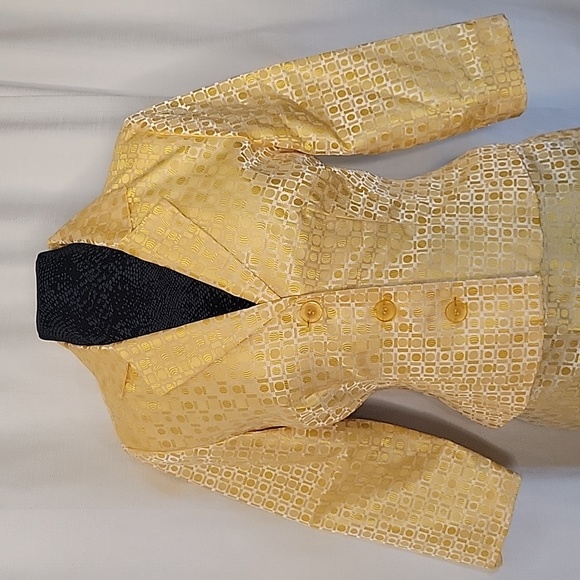 Vintage View Suits 2 Piece Sunshine Yellow Skirt and 3/4 Sleeve Jacket - Picture 6 of 8